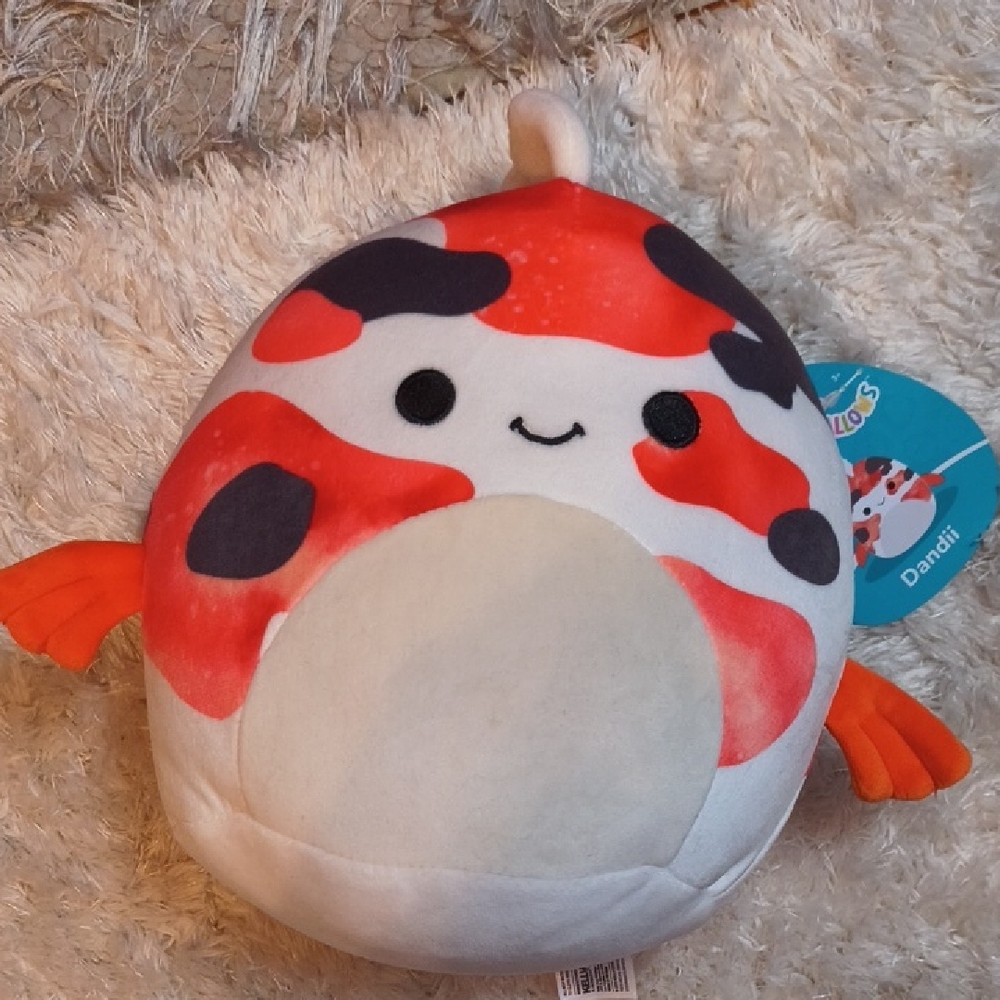 Squishmallow Red and Black Fish Plush